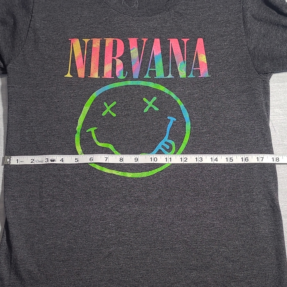Nirvana Gray Tee With Multicolor Logo - image 3